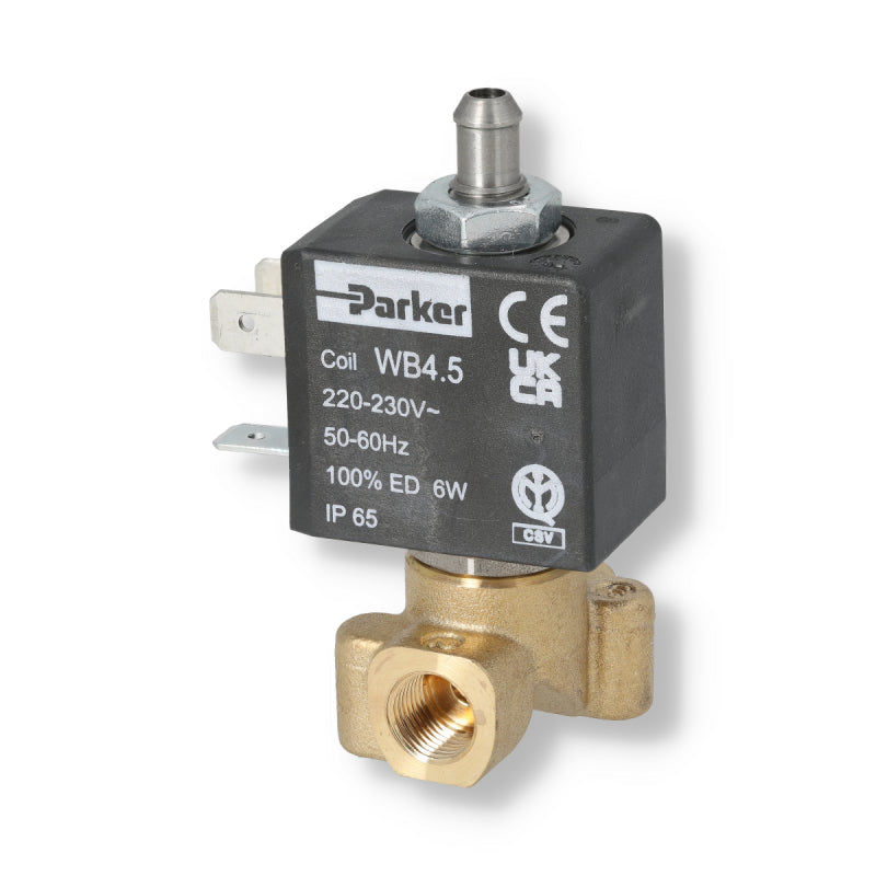 VA 3 WAY INLET SOLENOID VALVE 230V 1/8 2.5MM VITON 6W - PARKER