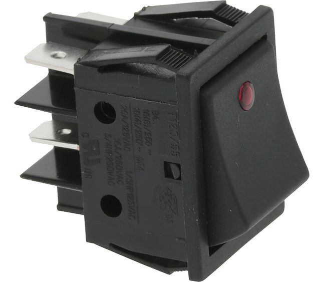 Astoria Switch 2-pole Black With Red LED