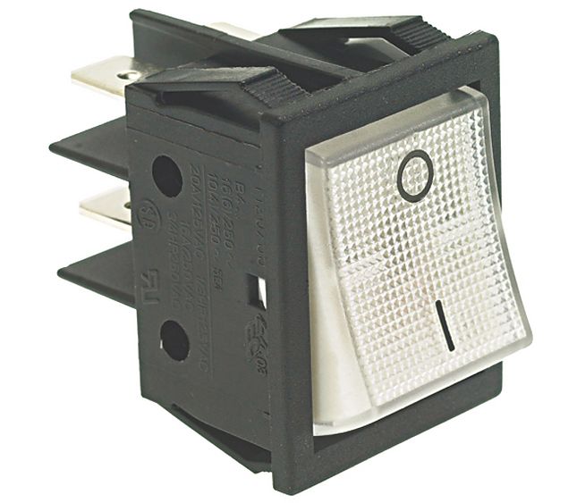 Astoria Bipolar Switch White 16A 250V
