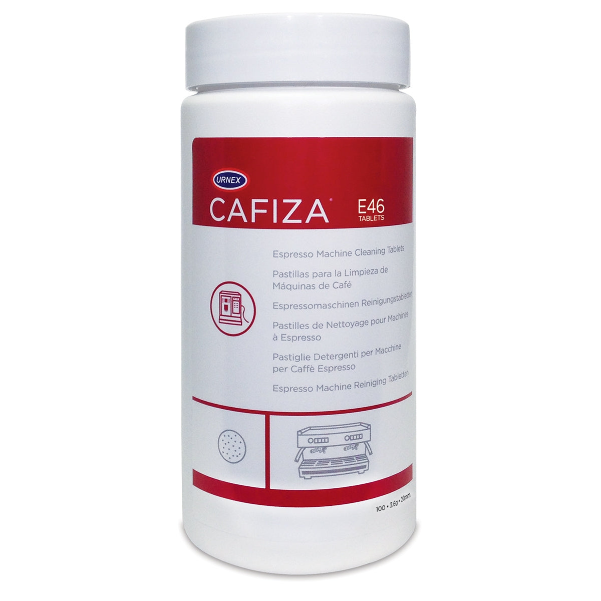 Urnex Cafiza P43 Tablets 3.0g, 19mm - tub of 180 tablets (1x) | Professional Coffee Machine Cleaner UK