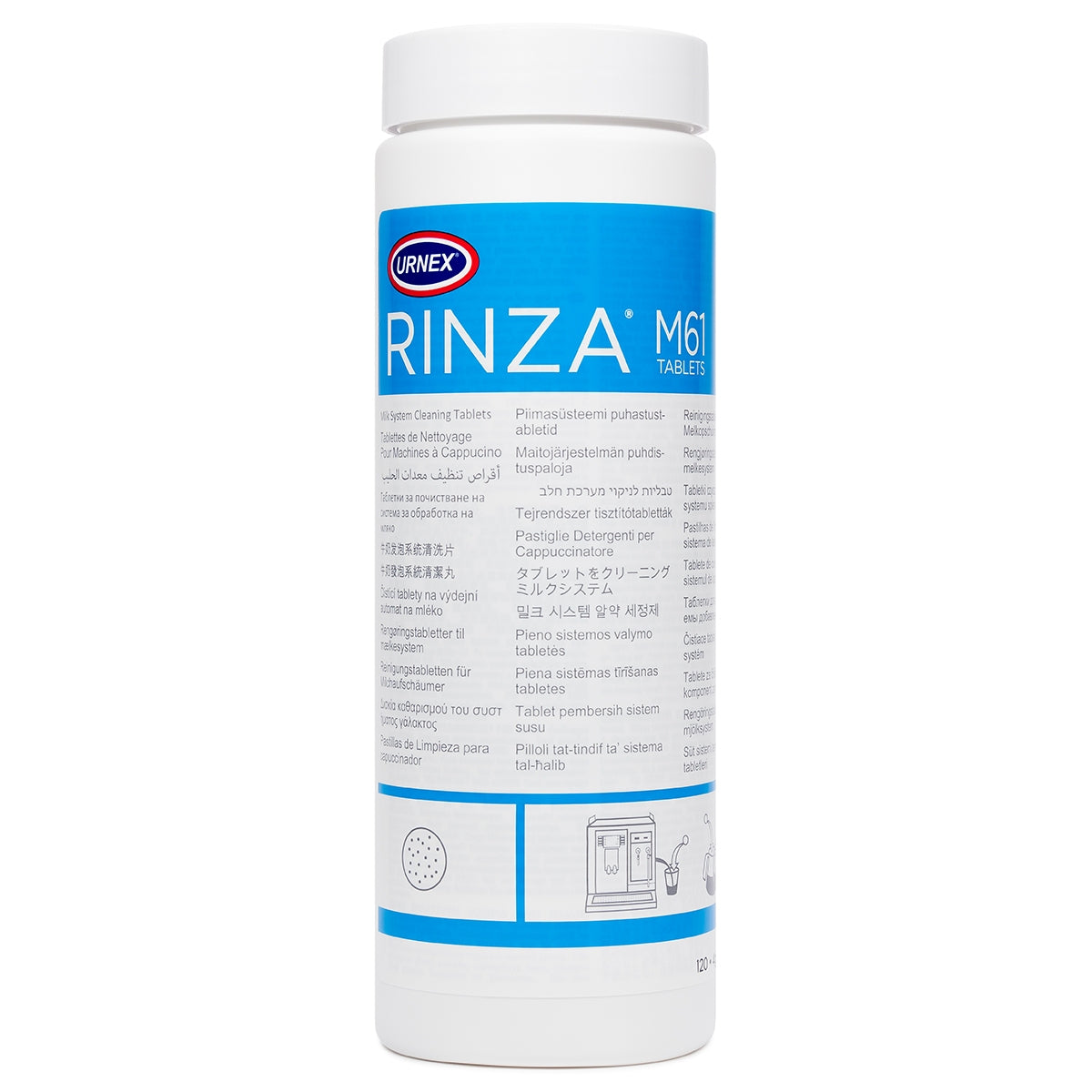 Urnex Rinza M61 Acid Tablets 4g - tub of 120 tablets (1x) | Professional Coffee Machine Cleaner UK