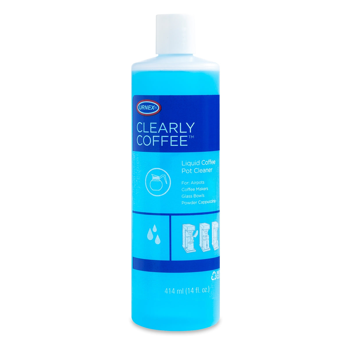 Urnex Clearly Coffee Liquid - 414ml bottle (1x) | Professional Coffee Machine Cleaner UK