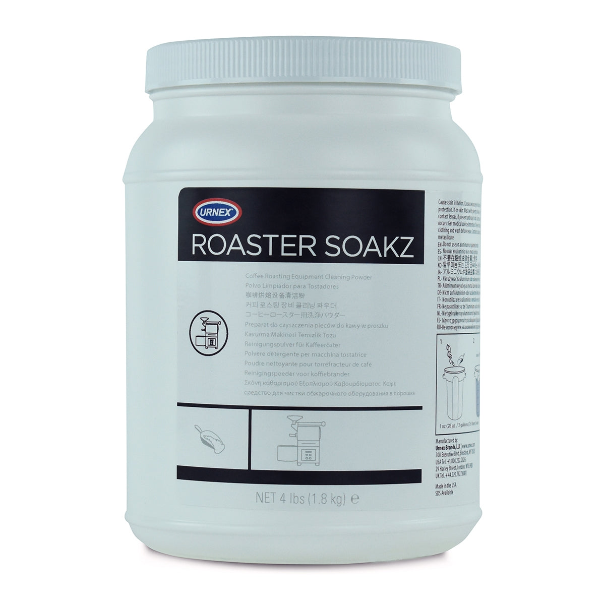 Urnex Roaster Soakz Powder - 1.8kg tub (1x) | Professional Coffee Machine Cleaner UK