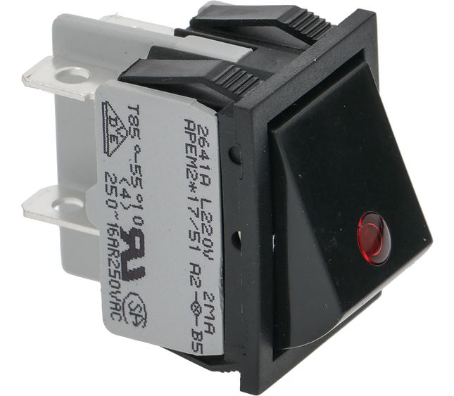 Fracino Bipolar Switch Black 12A 250V