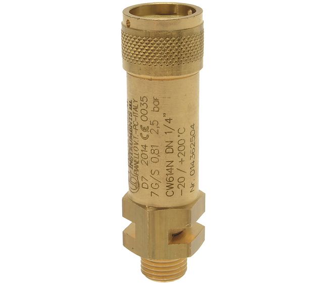 Quick Mill Boiler Valve Ø 1/4"m - 2.5 Bar CE