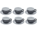 Rancilio 6 Porcelain Cups Latte Art Grey