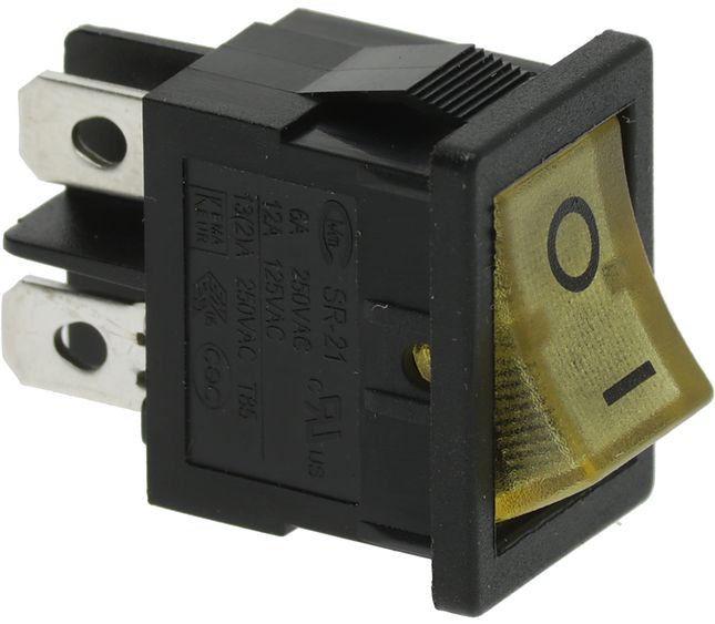 Brasilia Bipolar Switch Yellow 16A 250V