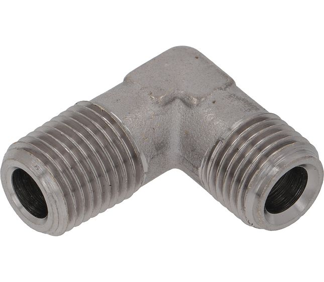 Universal Nichel Plated L-fitting Ø 1/4"m-1/4"m