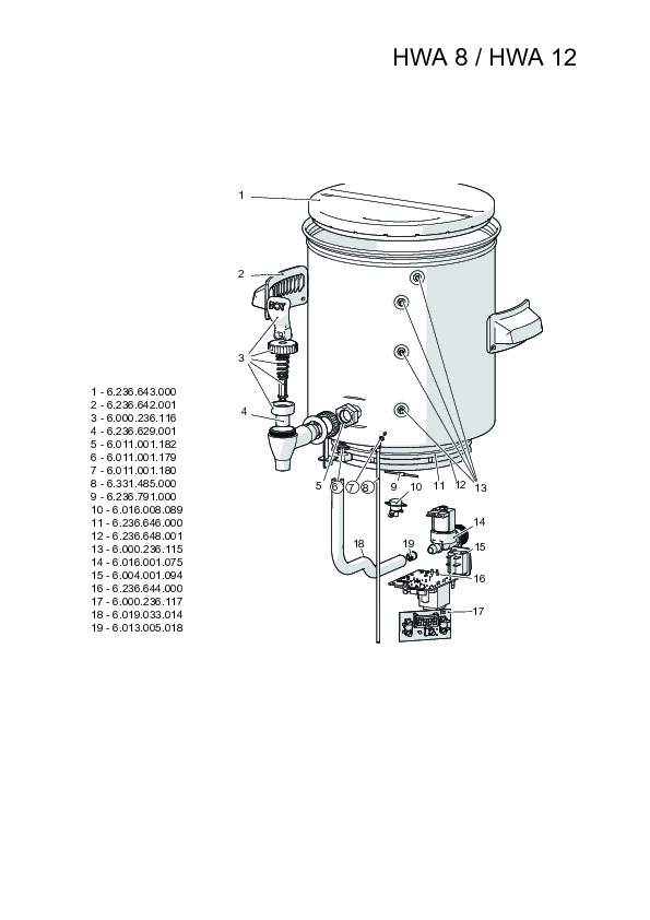Bravilor Lid HWA8 - commercial coffee spare part
