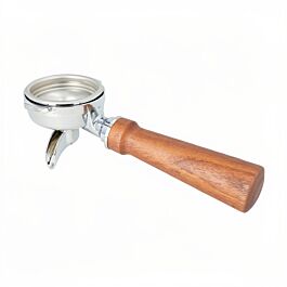 Crem Single Filterholder Complete - Wood Walnut - commercial coffee spare part