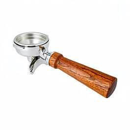 Crem Double Filterholder Complete - Wood Walnut - commercial coffee spare part