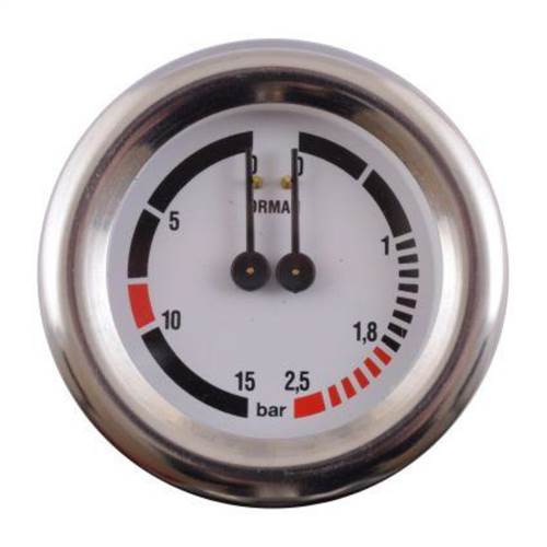 BFC - Dual Pressure Gauge - Original Manufacturer - Pn: BF15857 - commercial coffee spare part