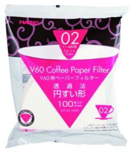 Hario V60 Paper Filter 02 Dripper 100 Sheets - Bleached  - Pn: DRI18184 - commercial coffee spare part