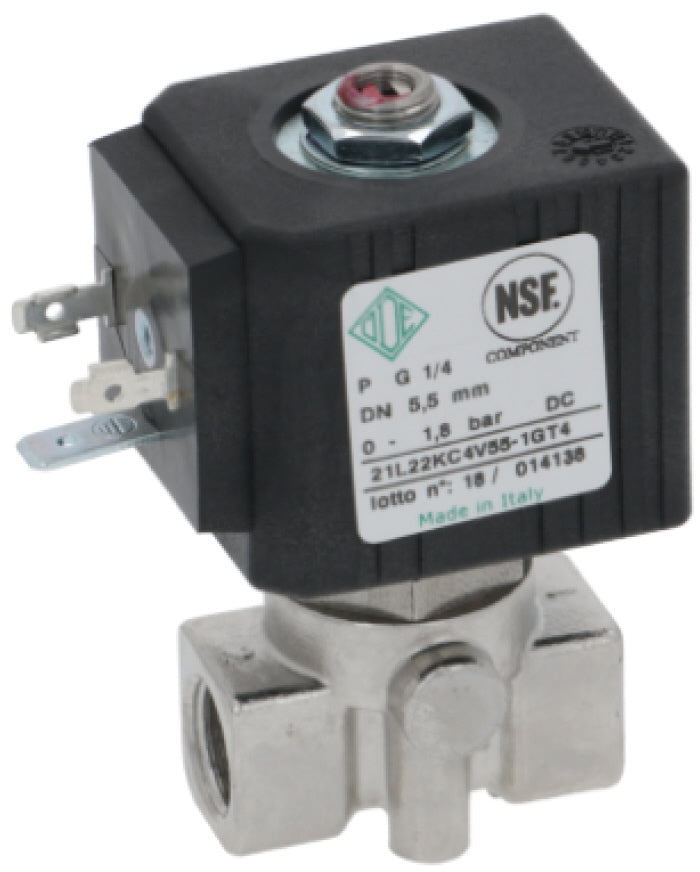 Solenoid Valve Ode 2-Way ø 1/4" 24VDC - commercial coffee spare part