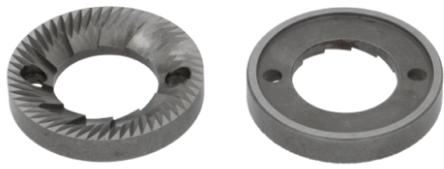 GRINDING BURRS PAIR CASADIO LH - External ø 64 mm - internal ø 34.5 mm thickness 10 mm - 2 fixing holes - commercial coffee spare part