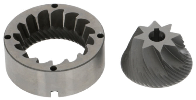 GRINDING BURRS PAIR CASADIO CONICAL RH - External ø 68/49 mm - internal ø 42/11 mm thickness 25 mm - 4 fixing holes internal groove for key - commercial coffee spare part