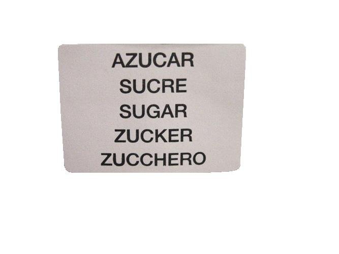 Coffetek Decal "Azucar" – genuine Coffetek part 82000340