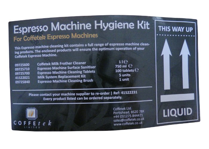 Coffetek Espresso Milk Accessory Label – genuine Coffetek part 82043200