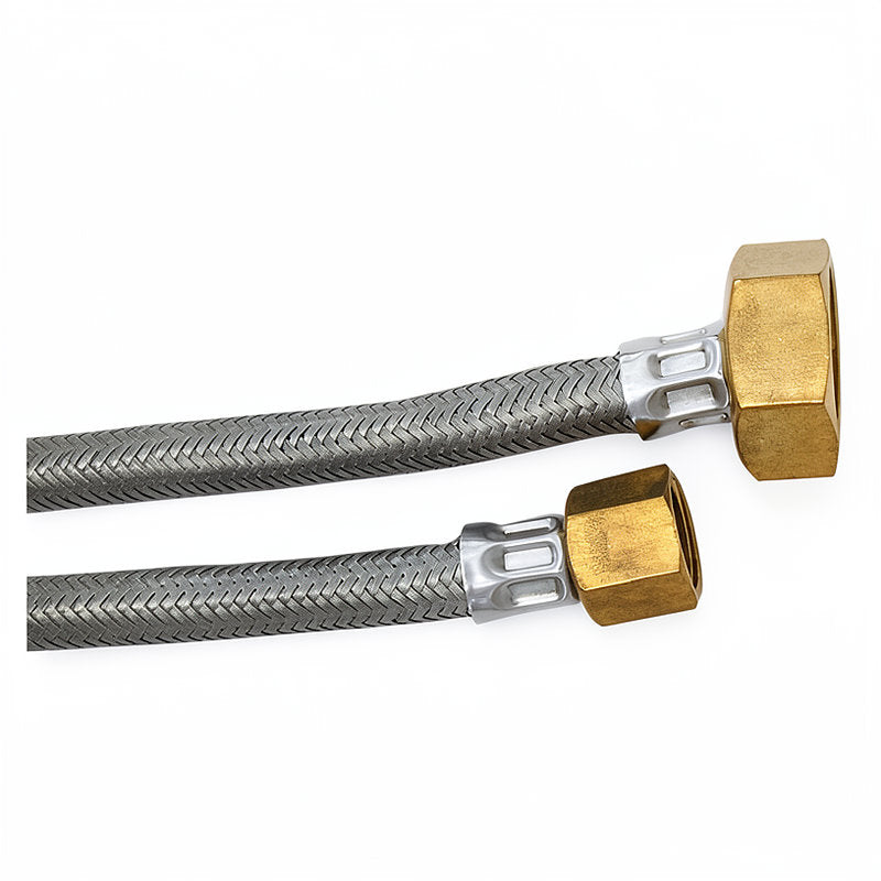BRAIDED HOSE 2M 3/8 STRAIGHT X 3/4 STRAIGHT