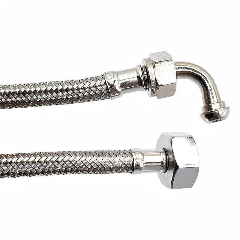 BRAIDED HOSE 2M 3/4 STRAIGHT X 3/8 ELBOW