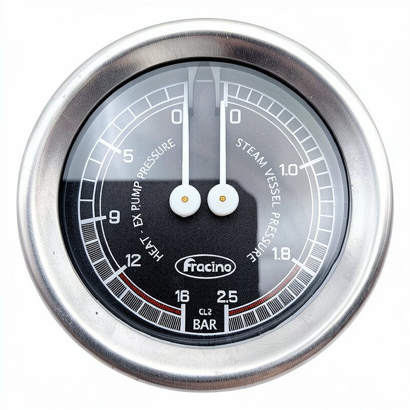 FRACINO BLACK DUAL PRESSURE GAUGE 60MM METAL CASE