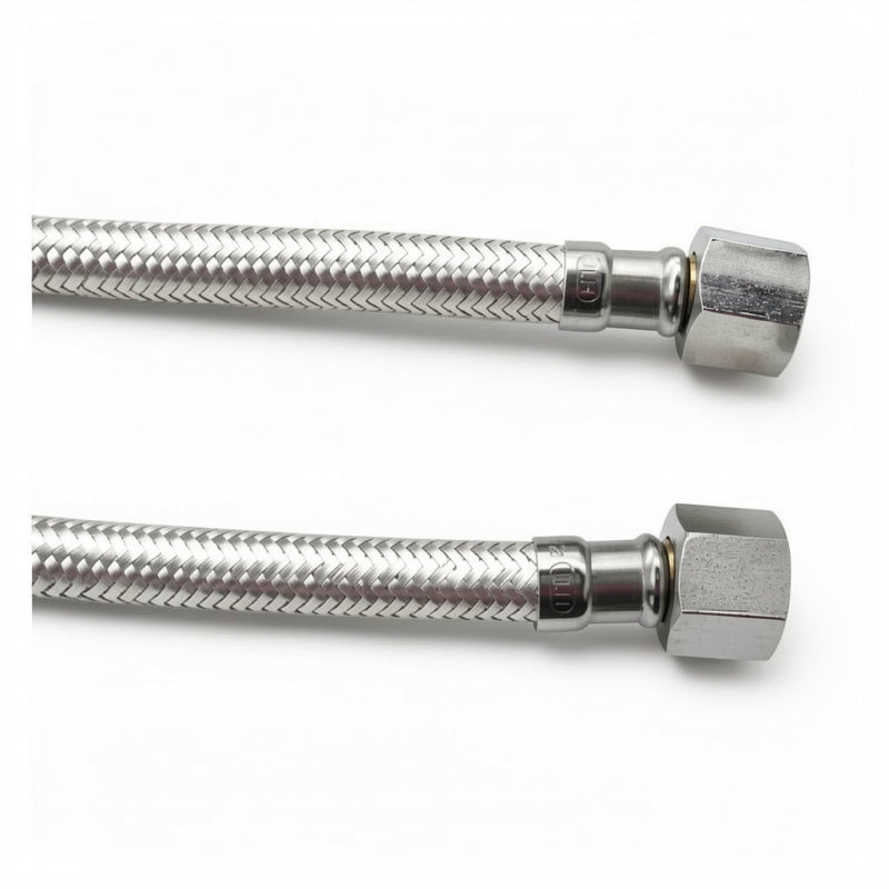 BRAIDED HOSE 0.5M 3/8F STRAIGHT X 3/8F STRAIGHT - CONICAL