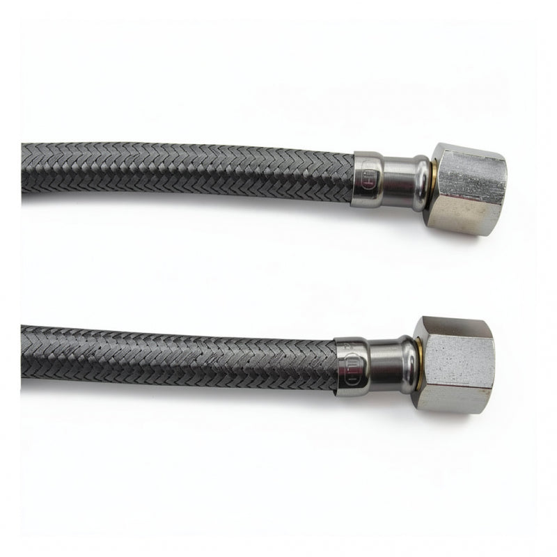 BRAIDED HOSE 2M 3/8 STRAIGHT X 3/8 STRAIGHT - CONICAL