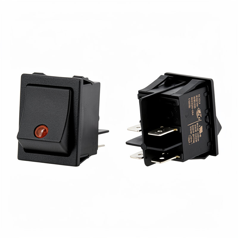 BLACK ROCKER SWITCH WITH LED 16AMP