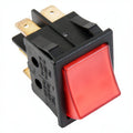 RED ROCKER SWITCH WITH 6 TERMINALS