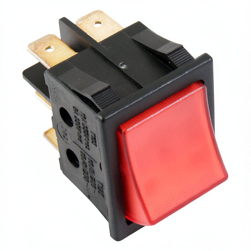 RED ROCKER SWITCH WITH 6 TERMINALS