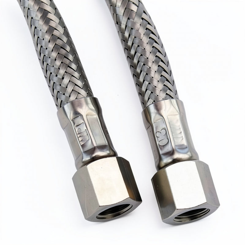 BRAIDED HOSE 0.37M 1/8 STRAIGHT X 1/8 STRAIGHT - CONICAL