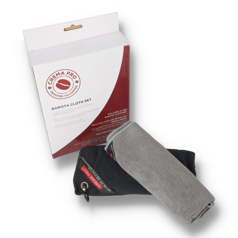 CREMA PRO MICROFIBRE CLOTH & BARISTA TOWEL SET - 2 CLOTH PACK