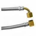 BRAIDED HOSE 0.5M 3/4 STRAIGHT X 3/4 ELBOW