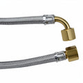 BRAIDED HOSE 1.5M 3/4F STRAIGHT X 3/4F ELBOW - FLAT