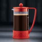 BODUM BRAZIL FRENCH PRESS COFFEE MAKER, 8 CUP, 1.0 L, 34 OZ - RED