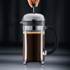 BODUM CHAMBORD COFFEE MAKER 3 CUP 0.35L/12OZ - GLASS, MIRROR FINISH S/S LID