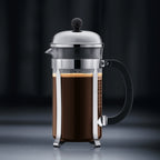 BODUM CHAMBORD COFFEE MAKER 3 CUP 0.35L/12OZ - GLASS, MIRROR FINISH S/S LID