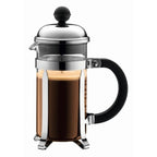 BODUM CHAMBORD COFFEE MAKER 3 CUP 0.35L/12OZ - GLASS, MIRROR FINISH S/S LID