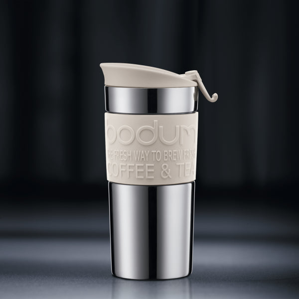 BODUM TRAVEL PRESS SET COFFEE MAKER, 0.35 L, 12 OZ - OFF WHITE
