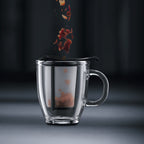 BODUM YO-YO SET MUG AND TEA STRAINER, 0.35 L, 12 OZ - BLACK