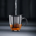 BODUM YO-YO SET MUG AND TEA STRAINER, 0.35 L, 12 OZ - BLACK
