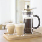 BODUM CANTEEN 2 PCS CUP WITH HANDLE, DOUBLE WALL, MEDIUM, 0.2 L, 6 OZ - TRANSPAR