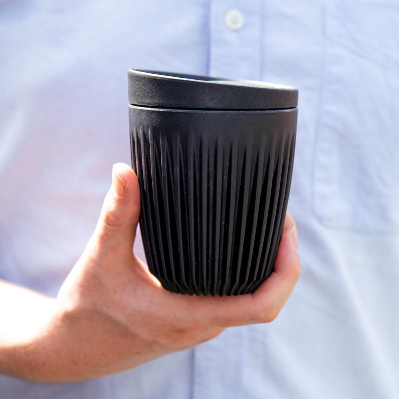 HUSKEE CUP & LID CHARCOAL - RETAIL PACKAGING 12OZ/36CL  - SOLD IN SINGLES