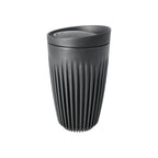 HUSKEE CUP & LID CHARCOAL - RETAIL PACKAGING 12OZ/36CL  - SOLD IN SINGLES