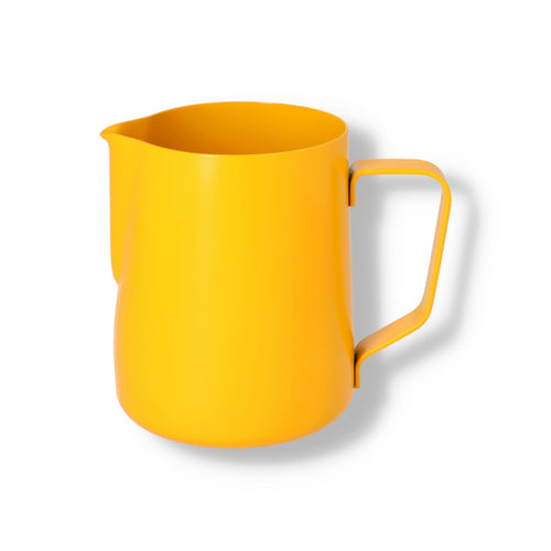 0.6 Litre Teflon Foaming Jug - Yellow - commercial coffee spare part