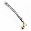BRAIDED HOSE 0.2M 3/8 STRAIGHT X 3/8 ELBOW - CONICAL