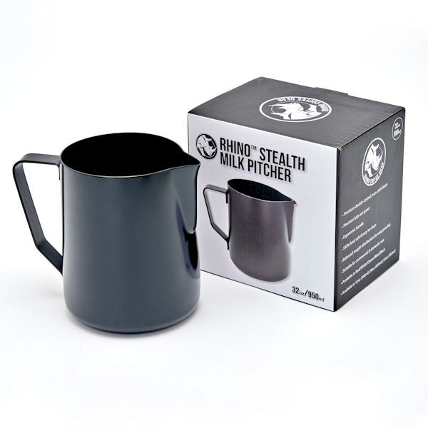 RHINO STEALTH MILK PITCHER 1000ML - BLACK
