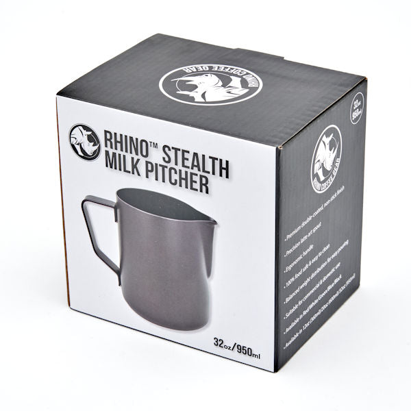 RHINO STEALTH MILK PITCHER 1000ML - BLACK