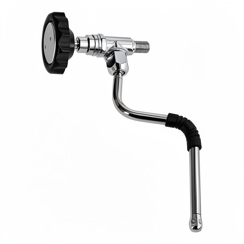 CHROME STEAM VALVE WITH S/S TUBE WITH BALCK AND CHROME KNOB