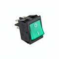 GREEN ROCKER SWITCH - 4 TERMINALS - 16AMP